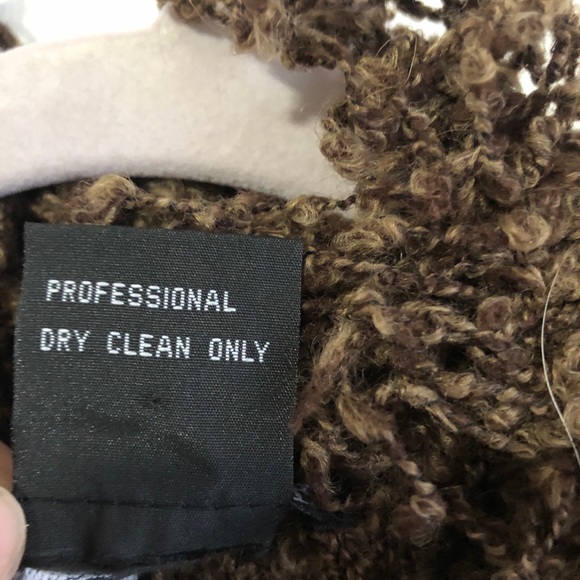 Duster Brown Knit Wool Removable Collar Detailing - Picture 7 of 15